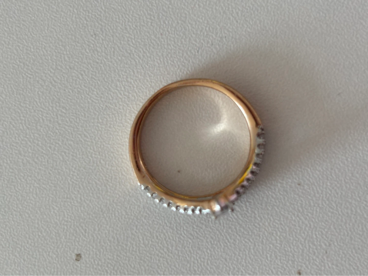 Gold-tone Ring with Pave and Pear-Shaped Stones - photo 3