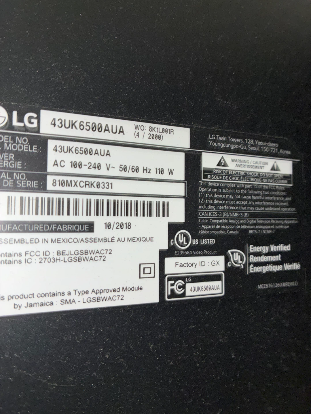 LG 4K TV with AI ThinQ Technology