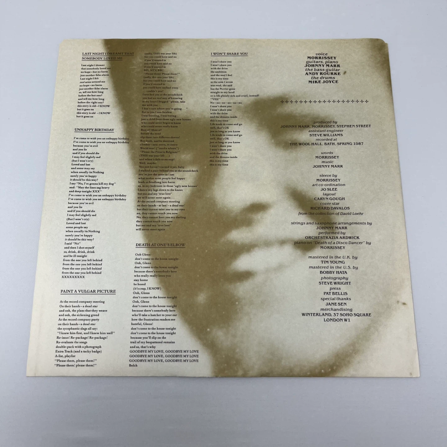 The Smiths "Strangeways, Here We Come" Vinyl Record - photo 3