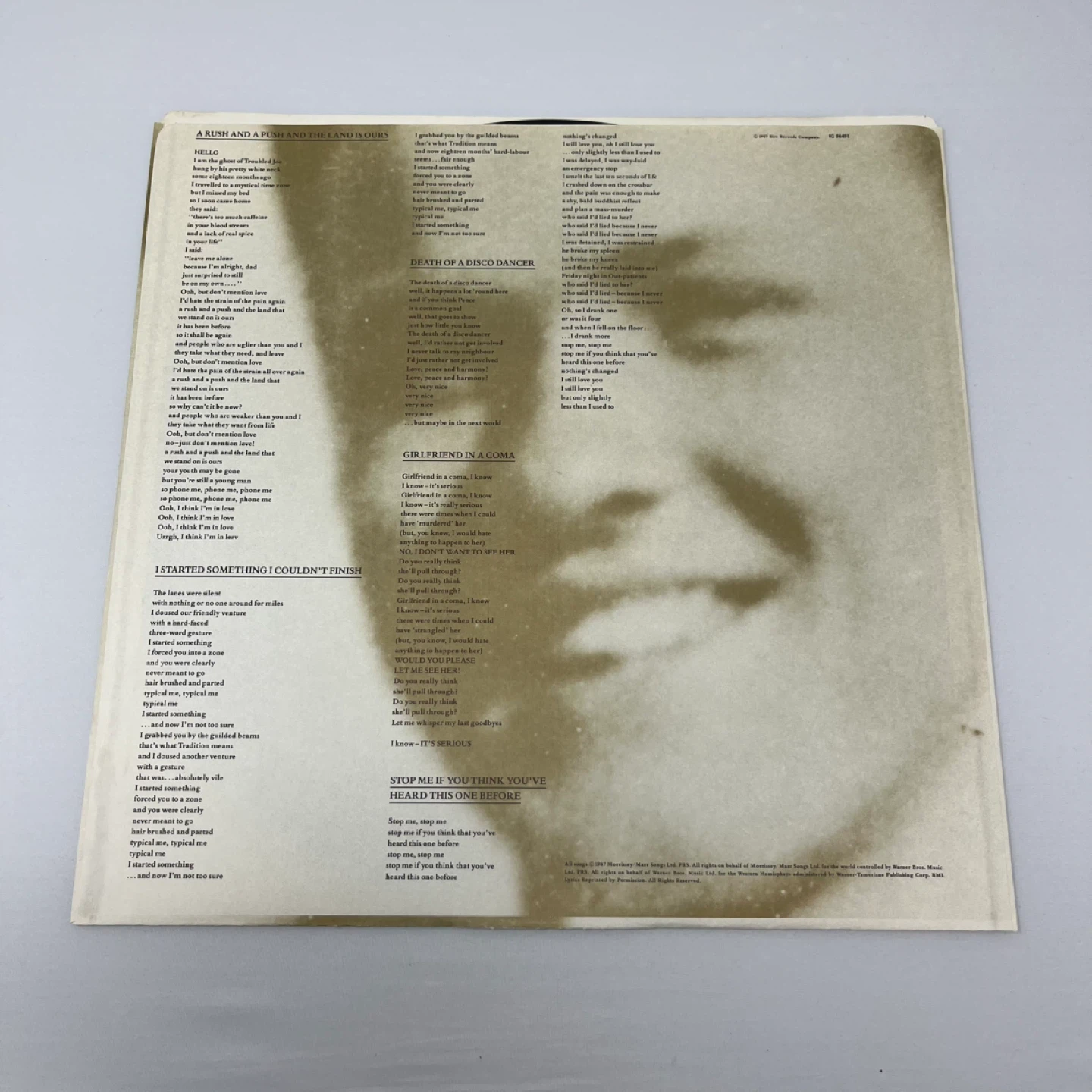 The Smiths "Strangeways, Here We Come" Vinyl Record - photo 4