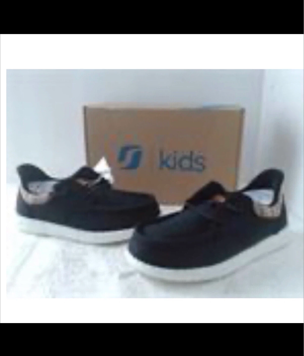 Size 1 Kids' Black Slip-On Shoes