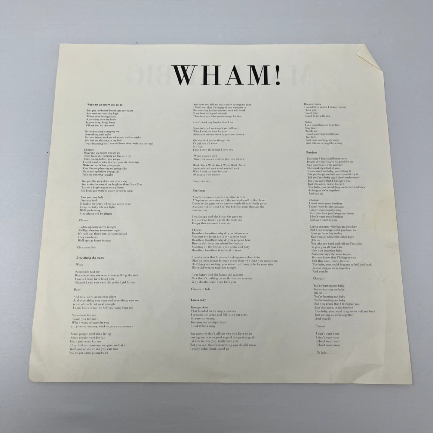 WHAM! Make It Big Vinyl Record - photo 4