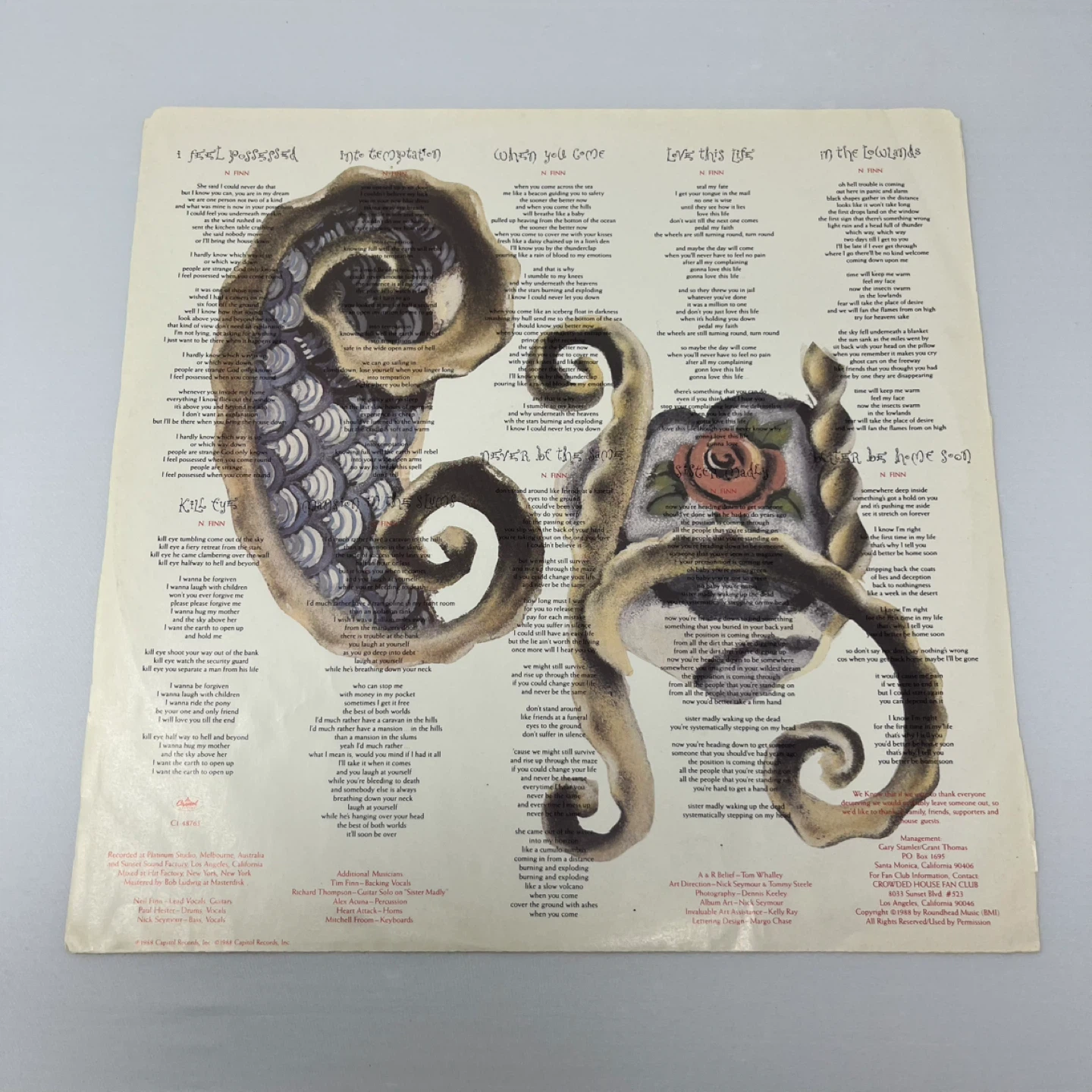 Crowded House Temple of Low Men Vinyl Record - photo 3
