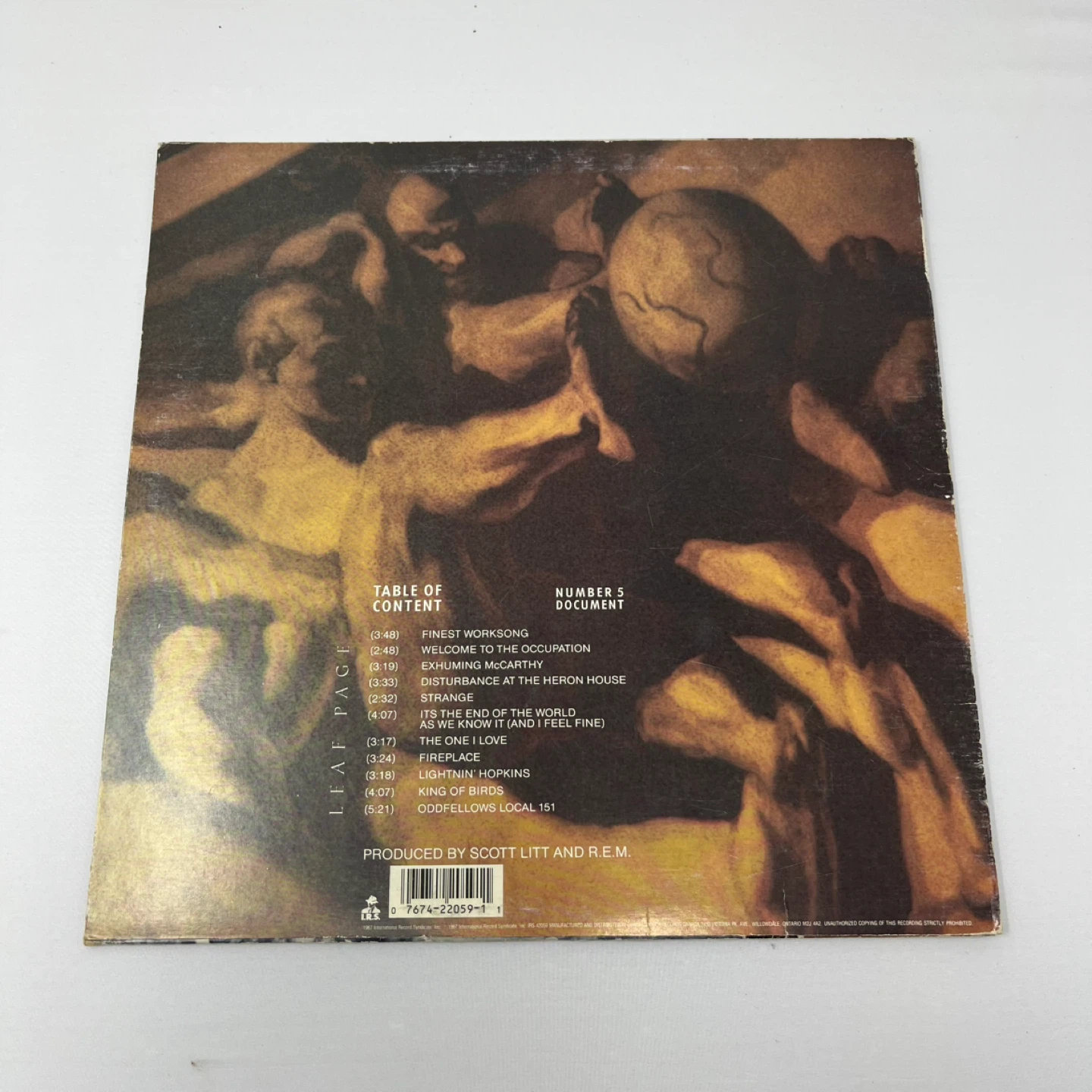 R.E.M. Document No. 5 Vinyl Record - photo 2