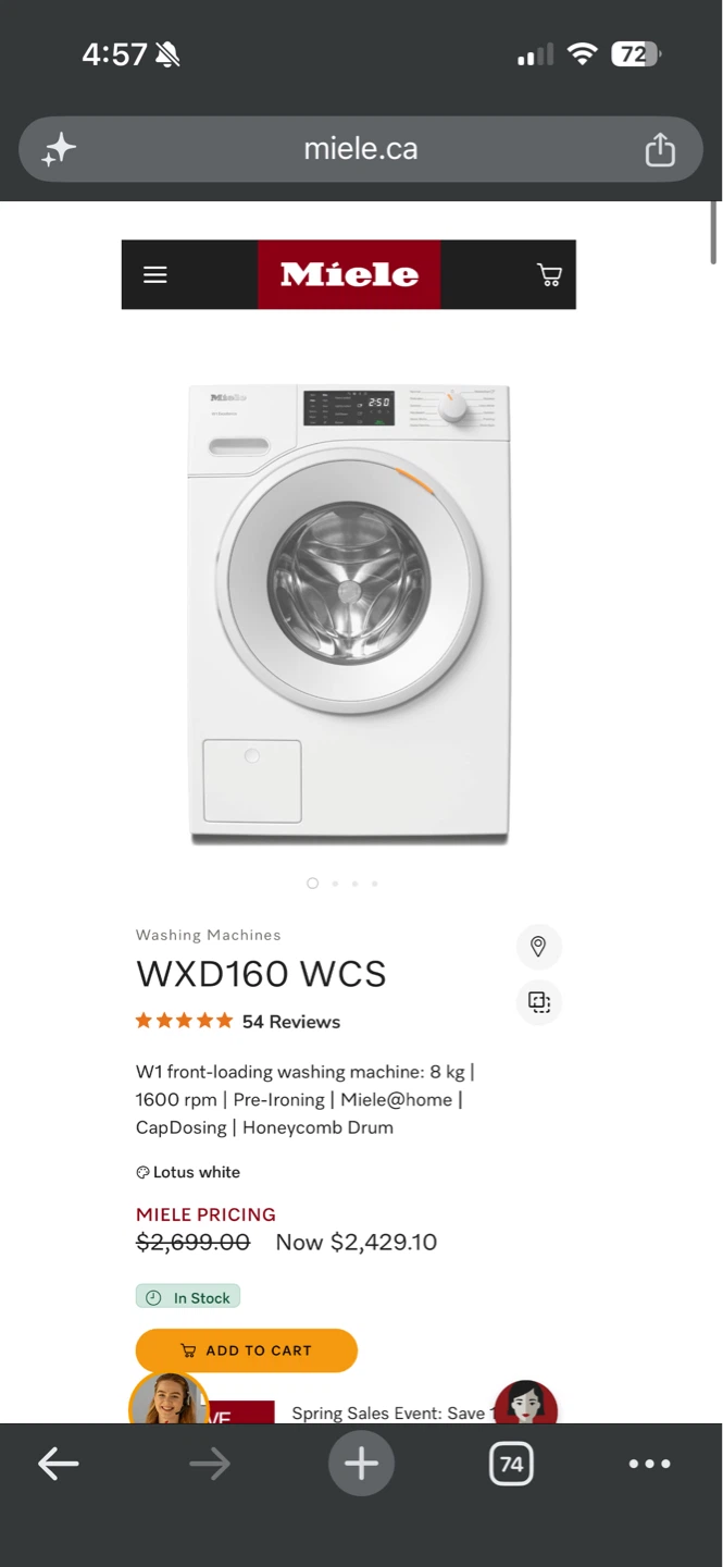 Miele W1 Excellence Washing Machine and T1 Excellence Dryer Set - photo 4