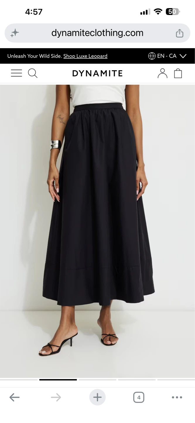Dynamite Clothing Black Midi Skirt