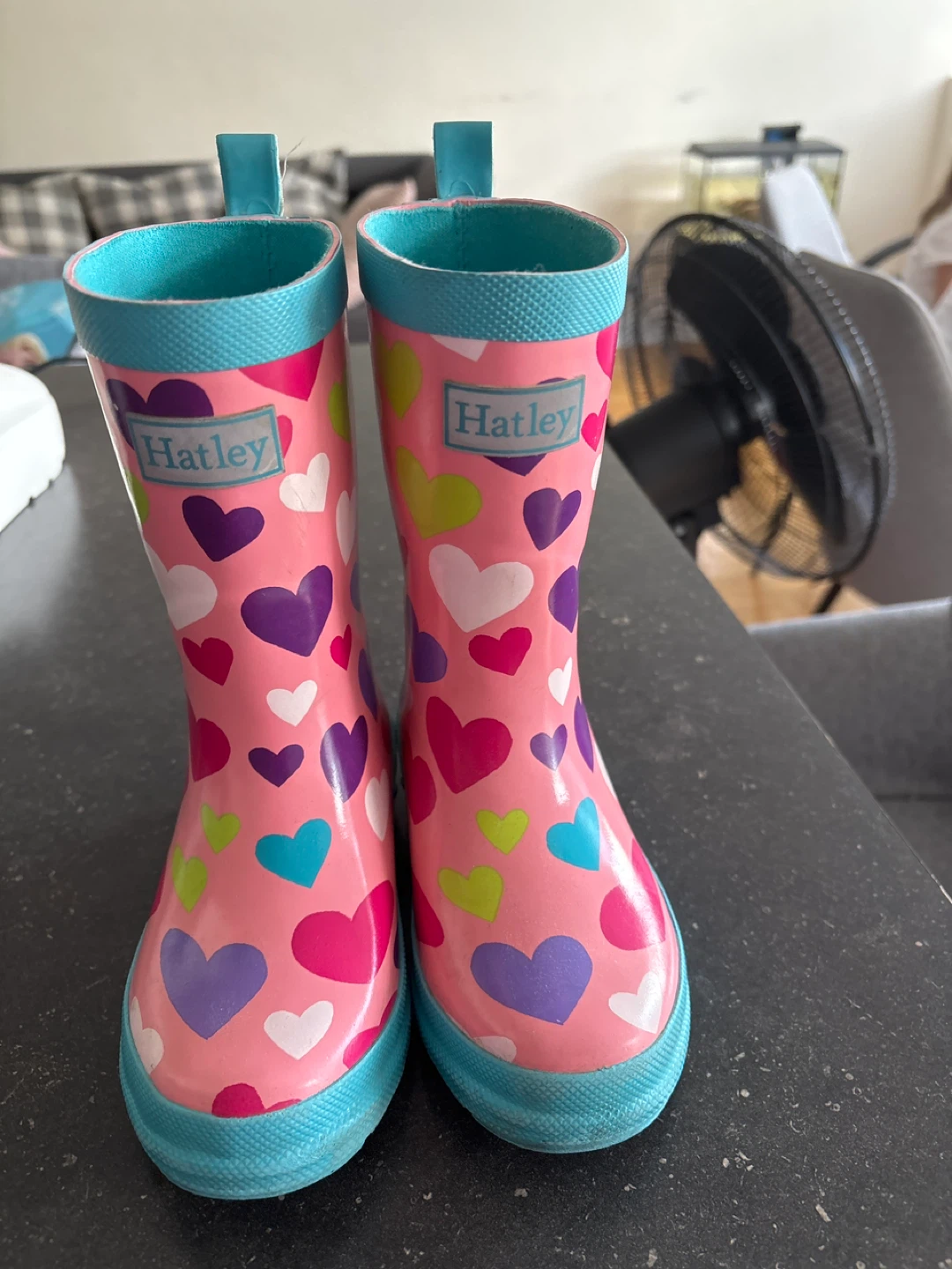 Hatley Pink Heart Rain Boots