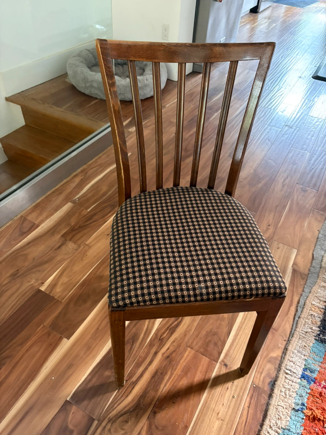 4 comfortable wood dining room chairs
