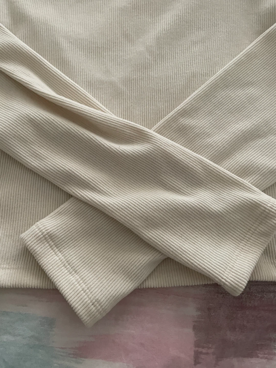 Wild Fable Cream Ribbed Long Sleeve Top - photo 3