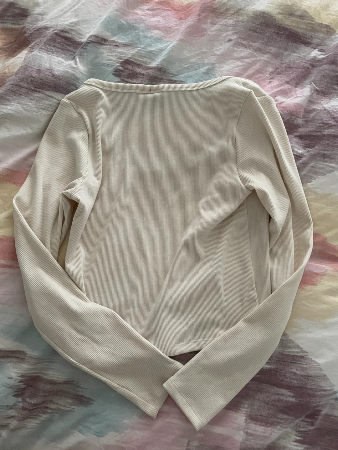 Wild Fable Cream Ribbed Long Sleeve Top - photo 5