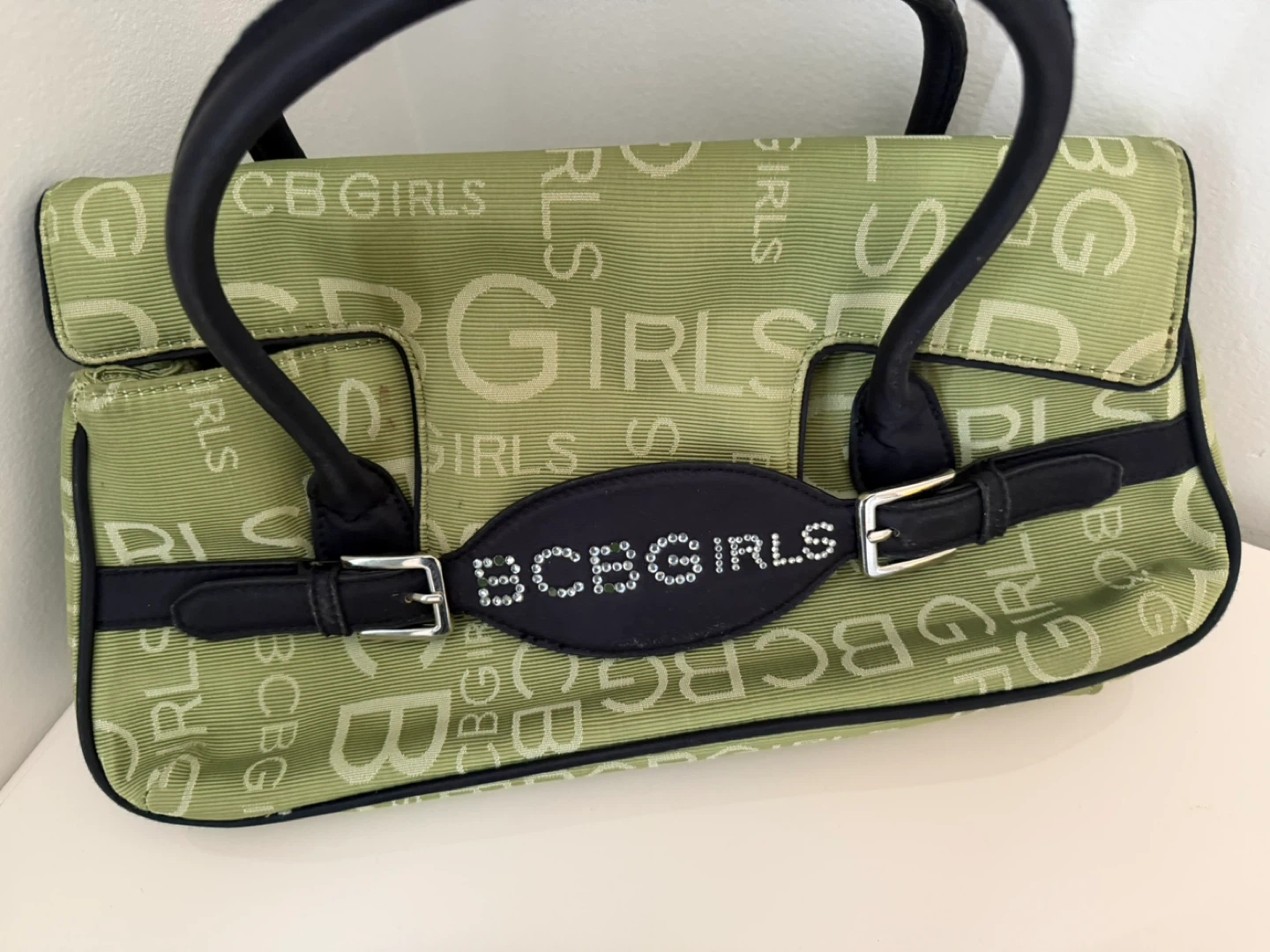 BCBGirls Green Monogram Satchel Handbag - photo 4