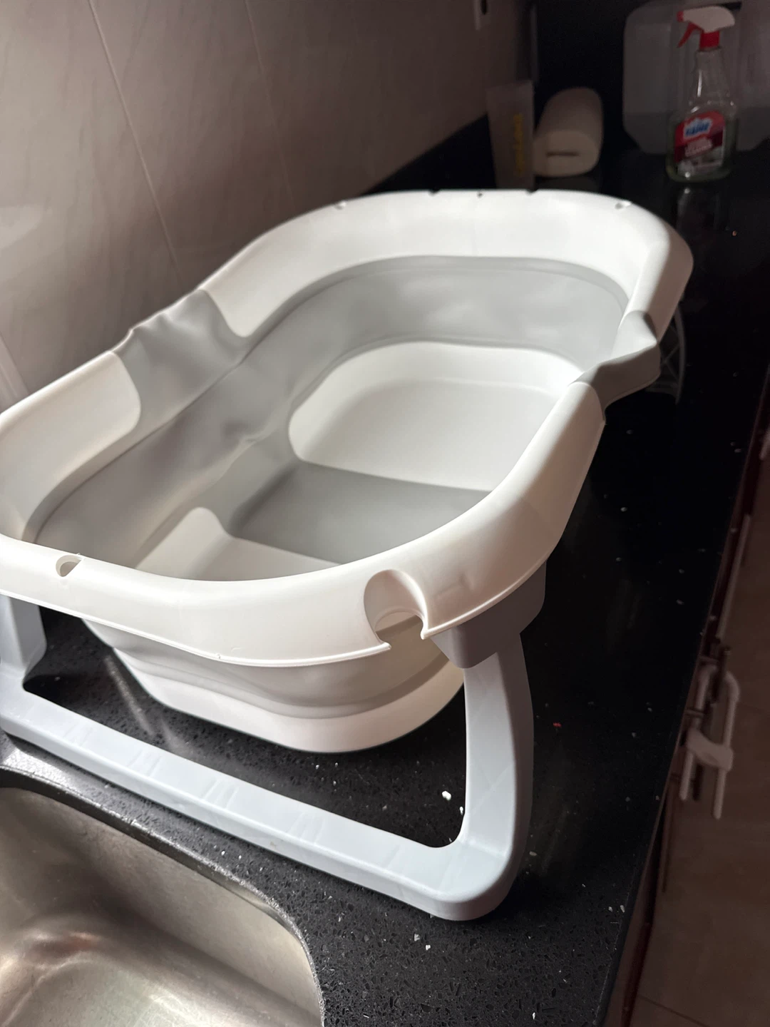 Collapsible Baby Bath Tub White/Gray