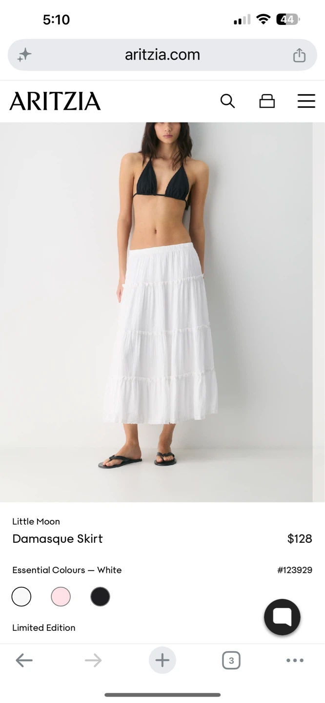 Aritzia Little Moon Damasque Skirt - White