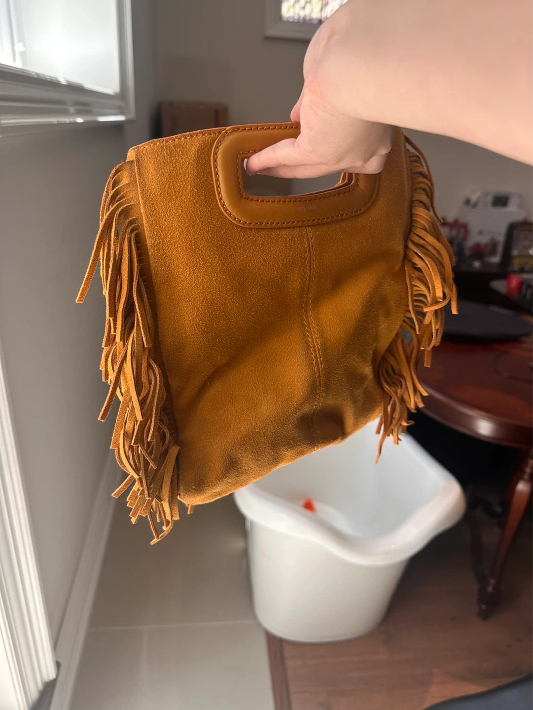 Maje Suede Fringe Handbag - photo 3