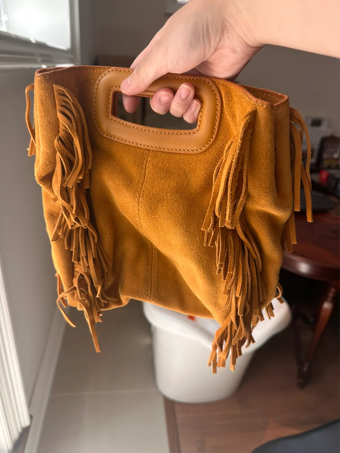Maje Suede Fringe Handbag - photo 2