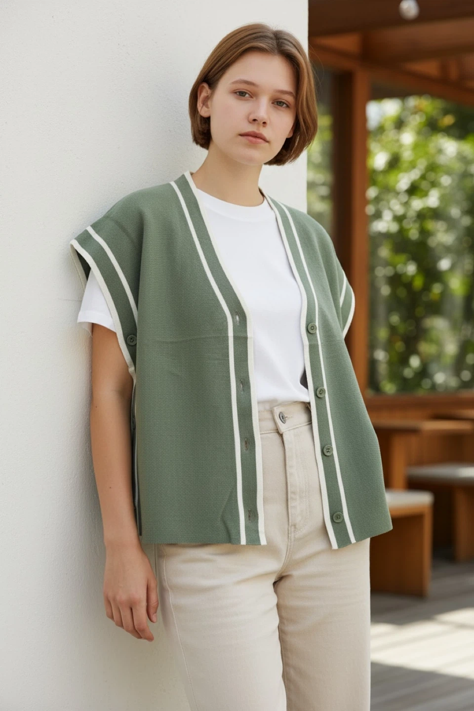 ARIA Sleeveless V-Neck Cardigan Vest - photo 4