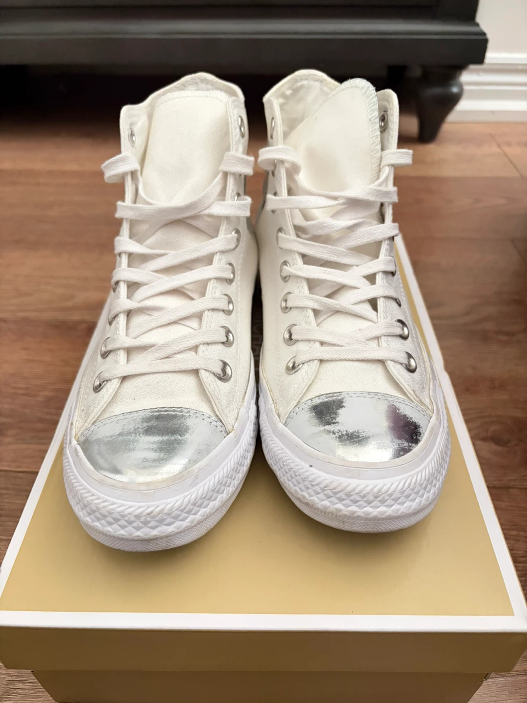 Converse All-Star High Top Sneakers White Silver - photo 2