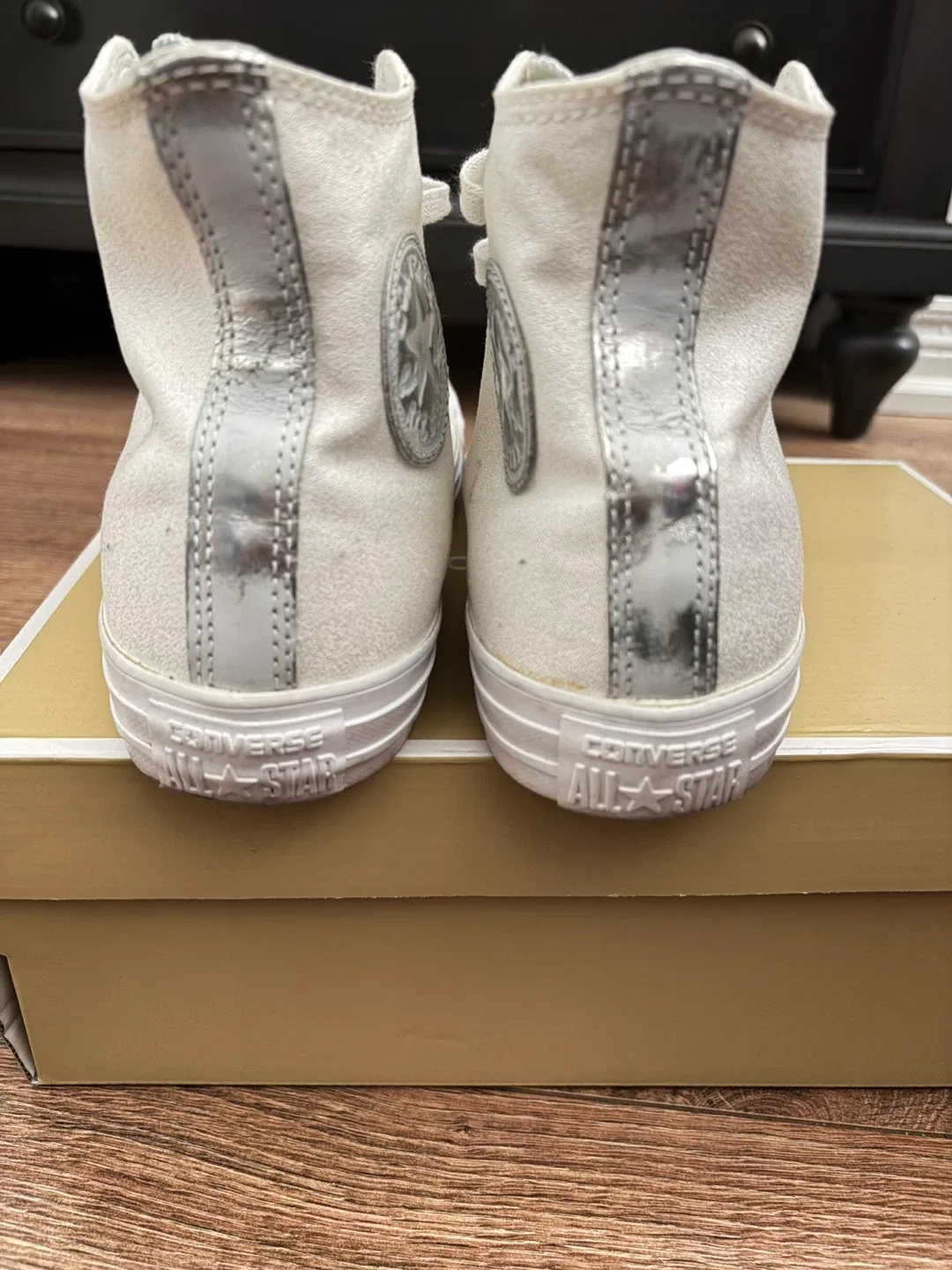Converse All-Star High Top Sneakers White Silver - photo 4