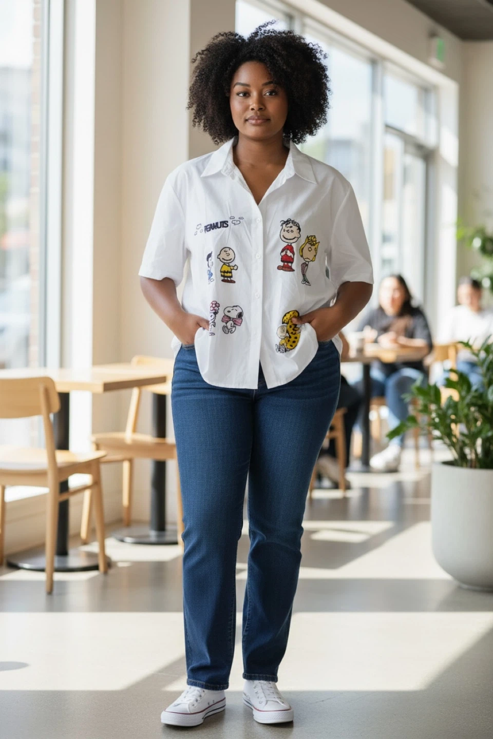 Peanuts White Button-Up Shirt - photo 2