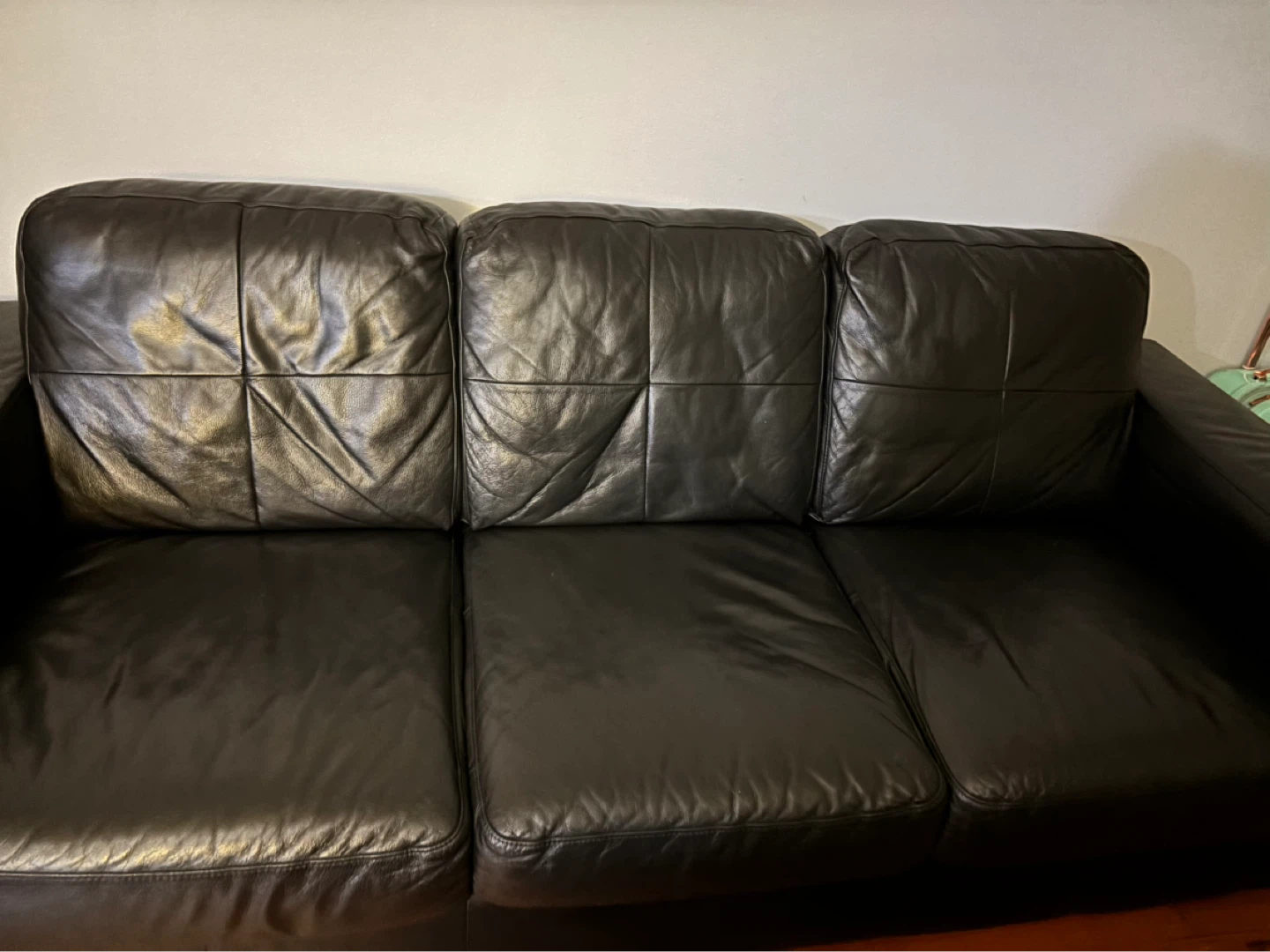 Black Leather Sofa - photo 2