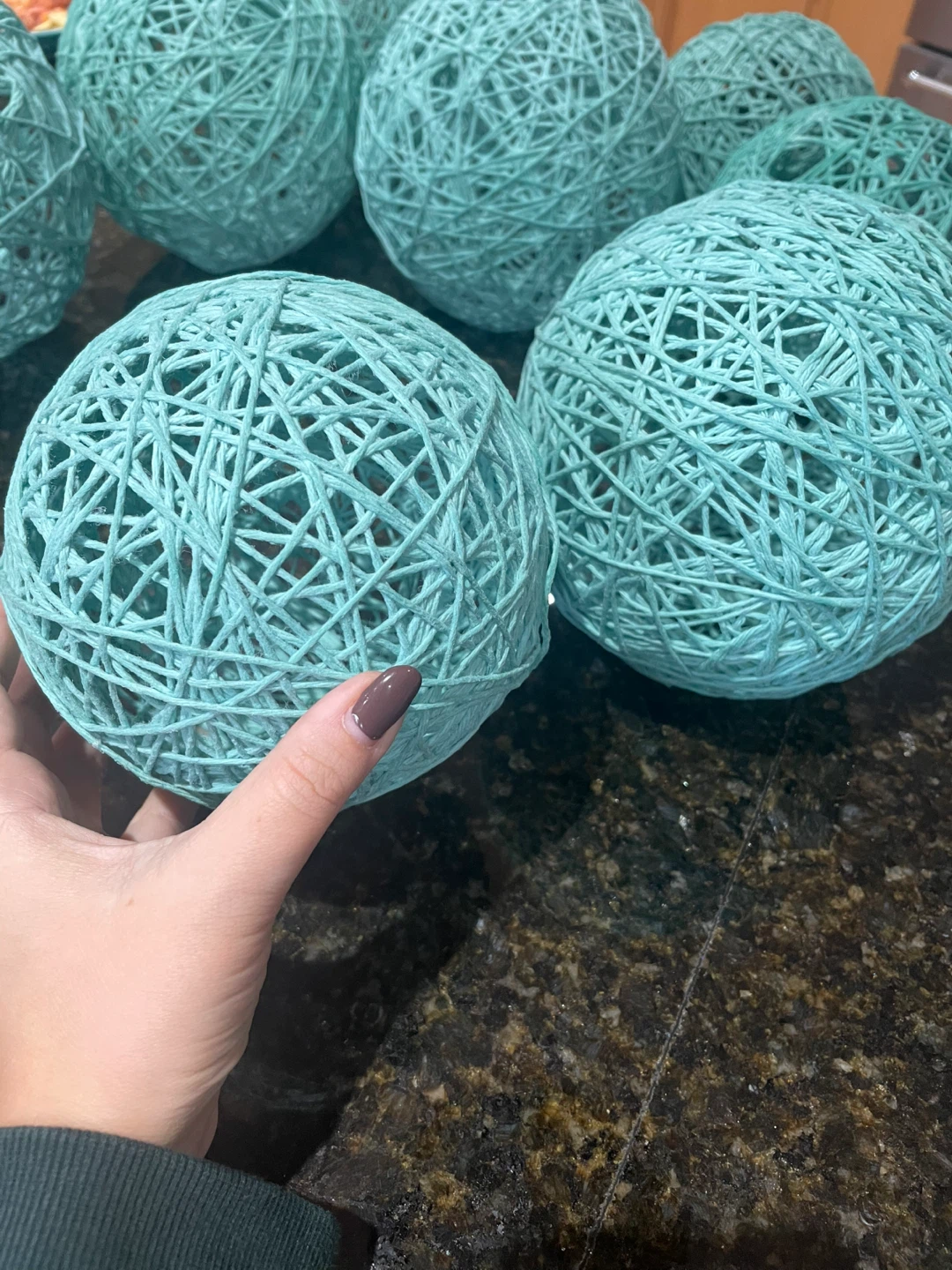Teal Decorative String Balls - Set of 8 - photo 3