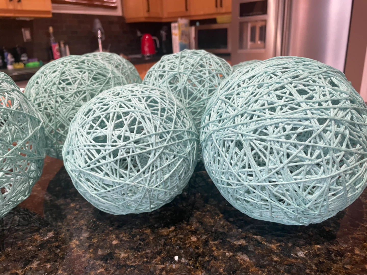 Teal Decorative String Balls - Set of 8 - photo 5