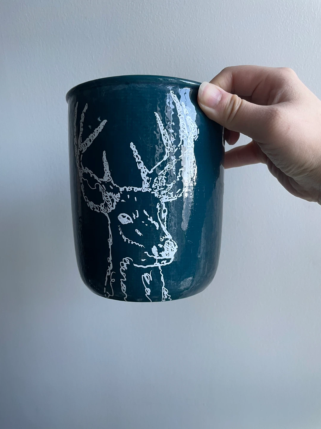 Teal Deer Head Ceramic Planter