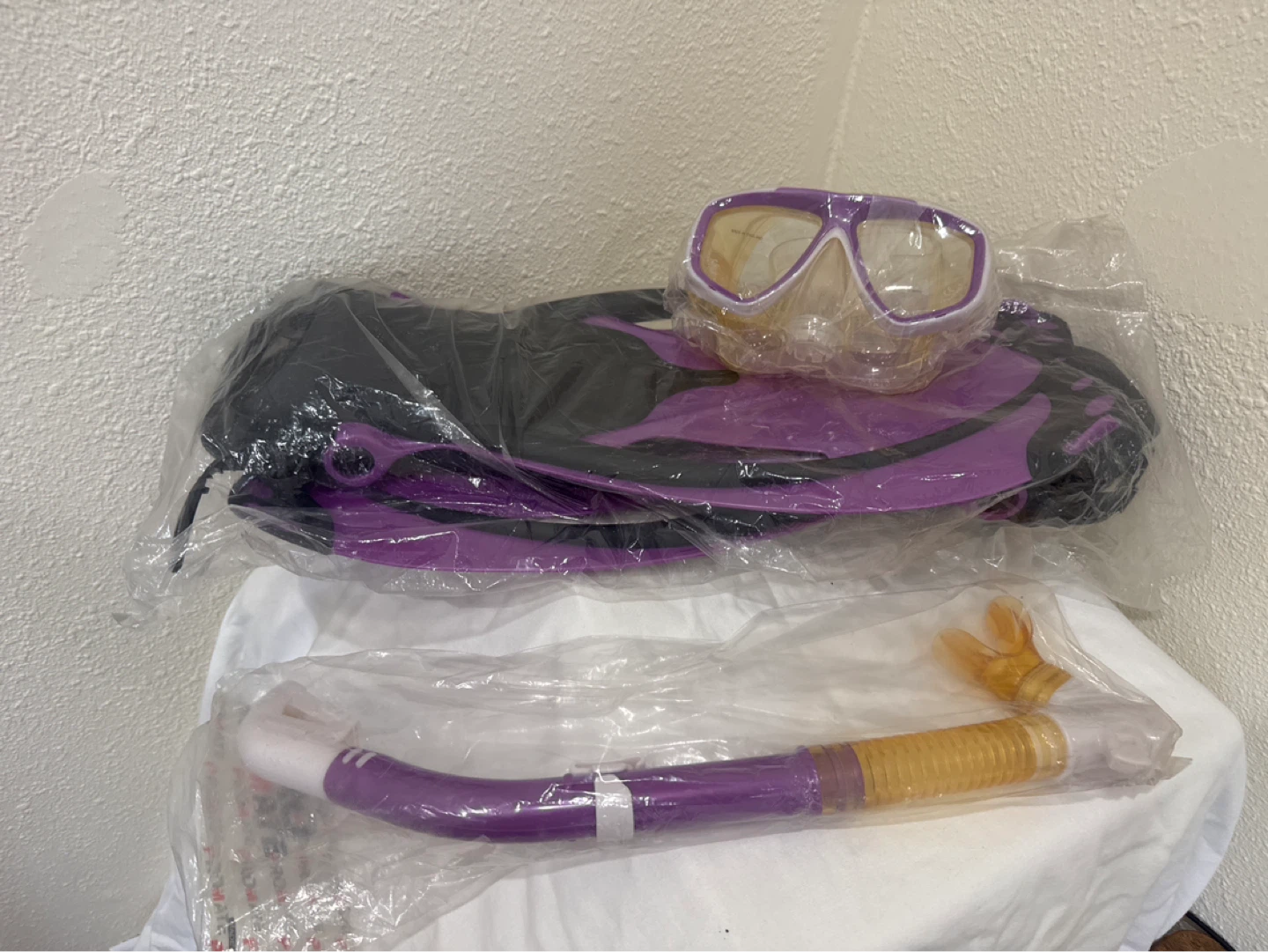 Promate Purple Snorkel Set with Fins, Mask & Snorkel