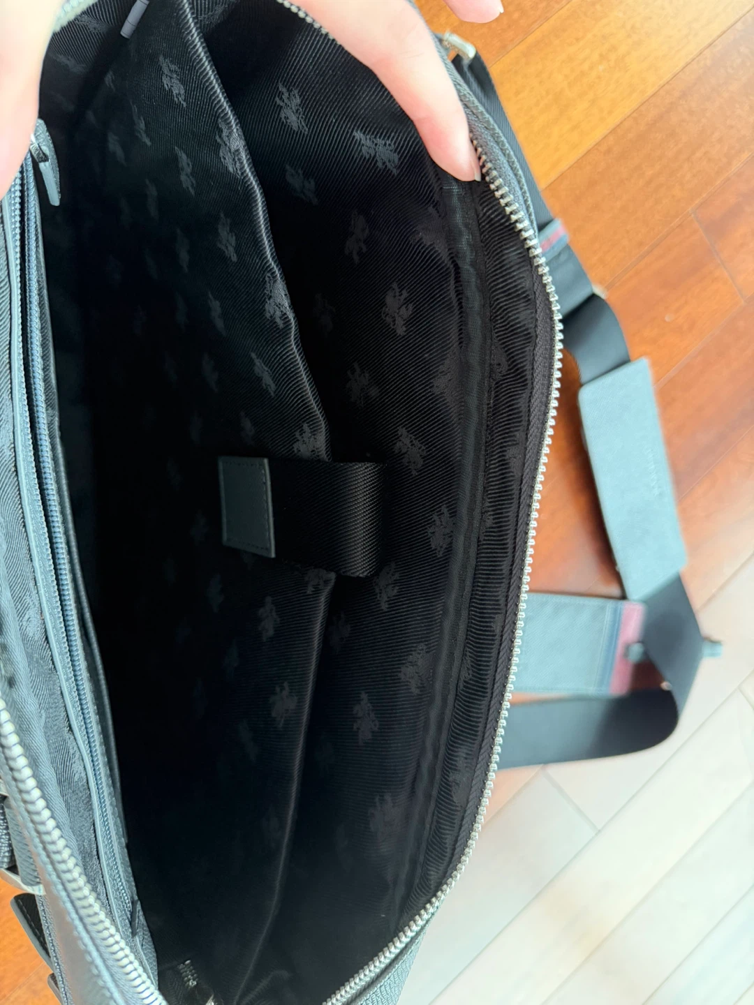 SCOTCH & SODA Mens Grey Leather Briefcase Bag - photo 2