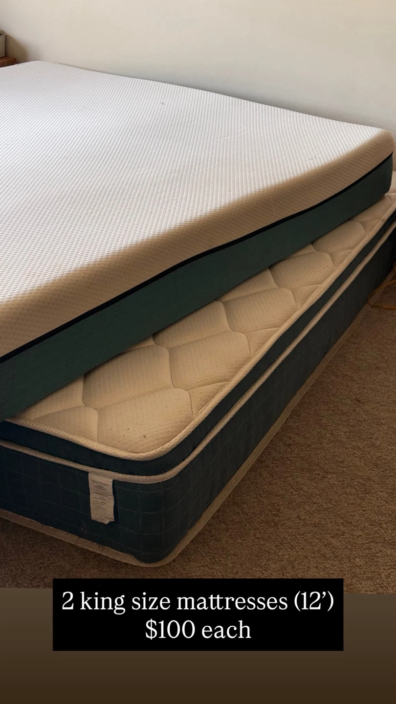 2 King Size Mattresses - $100 Each