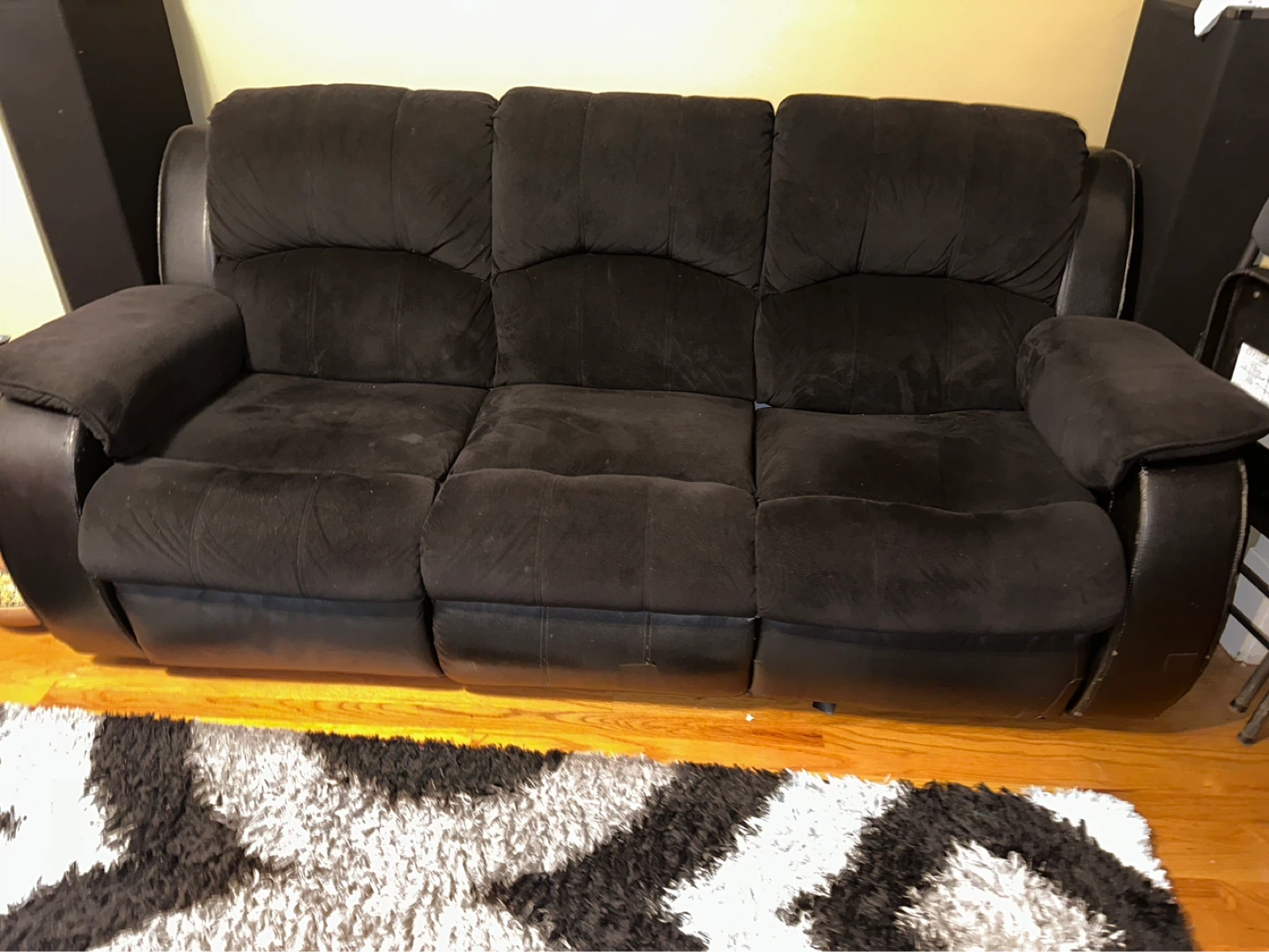 Black Reclining Sofa