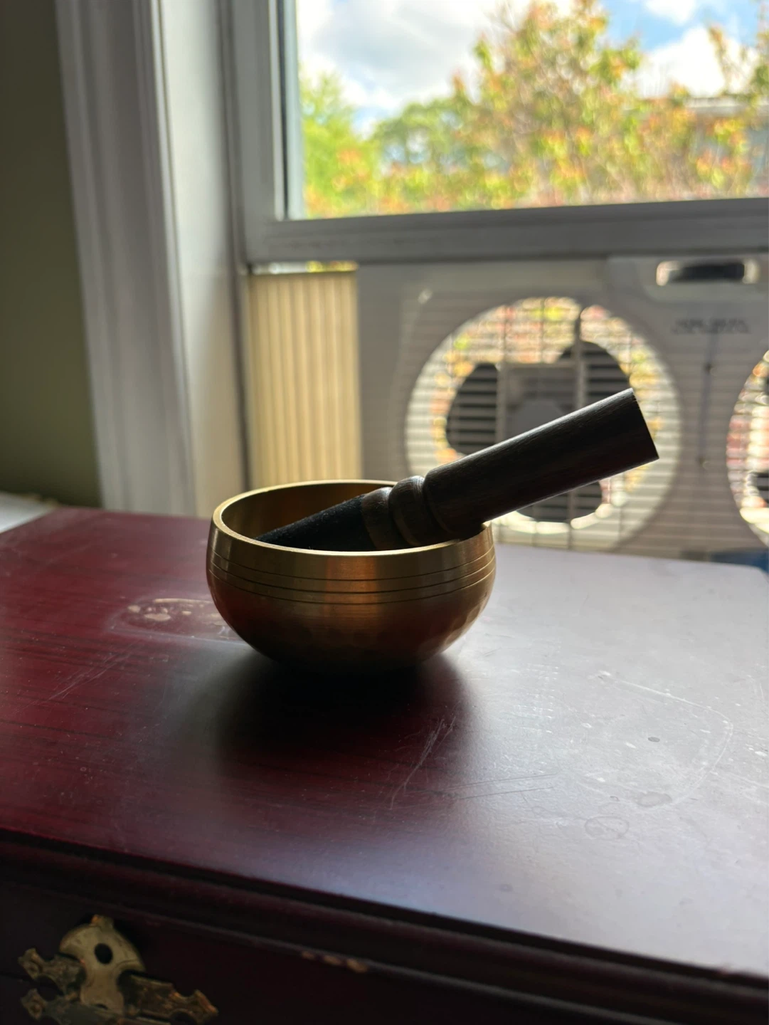 Brass Singing Bowl with Wooden Mallet