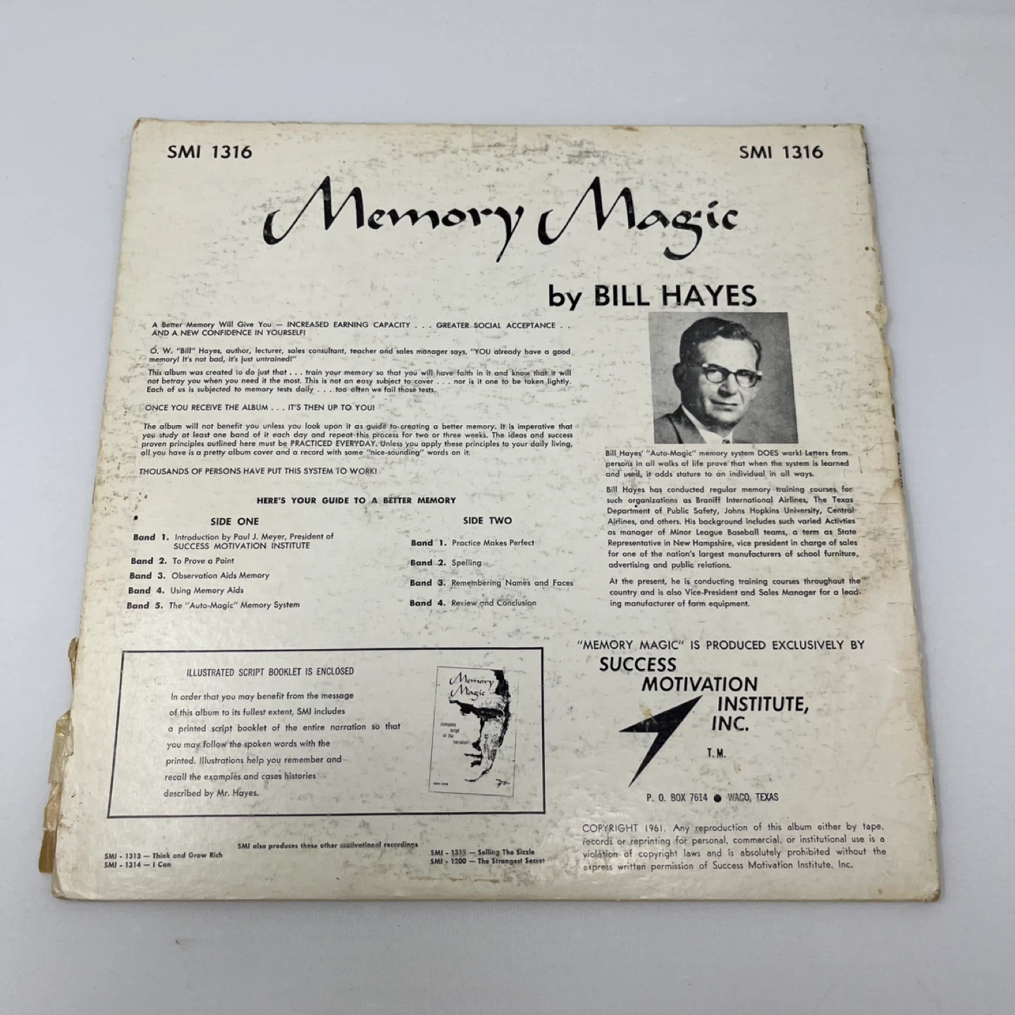 Memory Magic Vinyl Record by Bill Hayes - photo 2