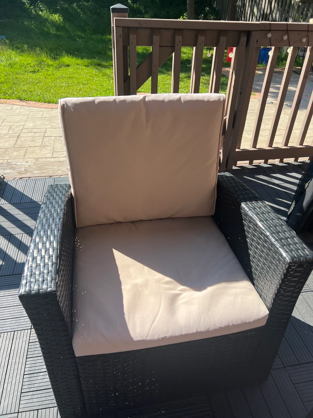 Wicker Outdoor Armchair with Cushions - photo 3