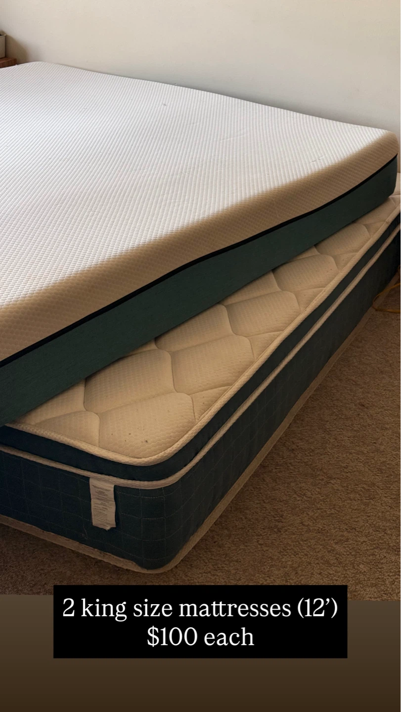 2 King Size Mattresses - $100 Each