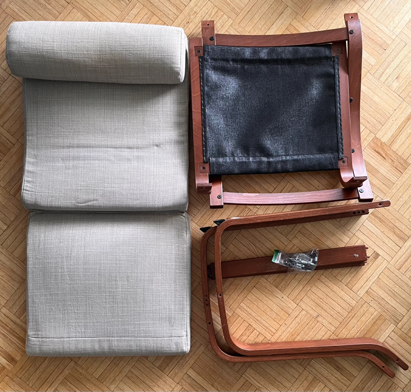 IKEA POÄNG Armchair, brown/Hillared beige - photo 2