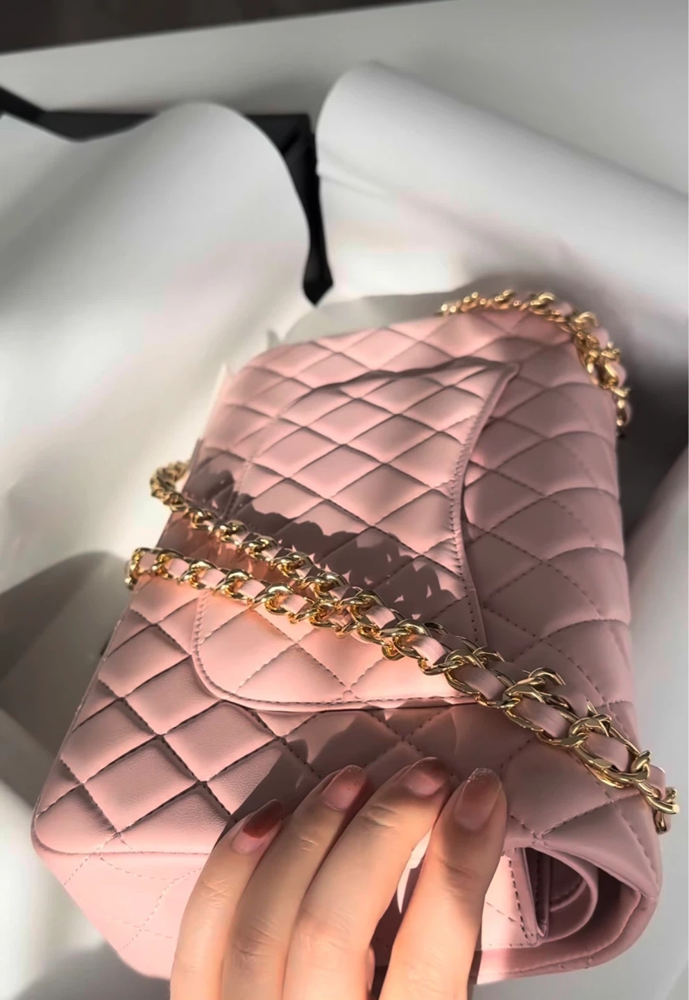 Chanel Double Flap Medium Bag in Pink - photo 2