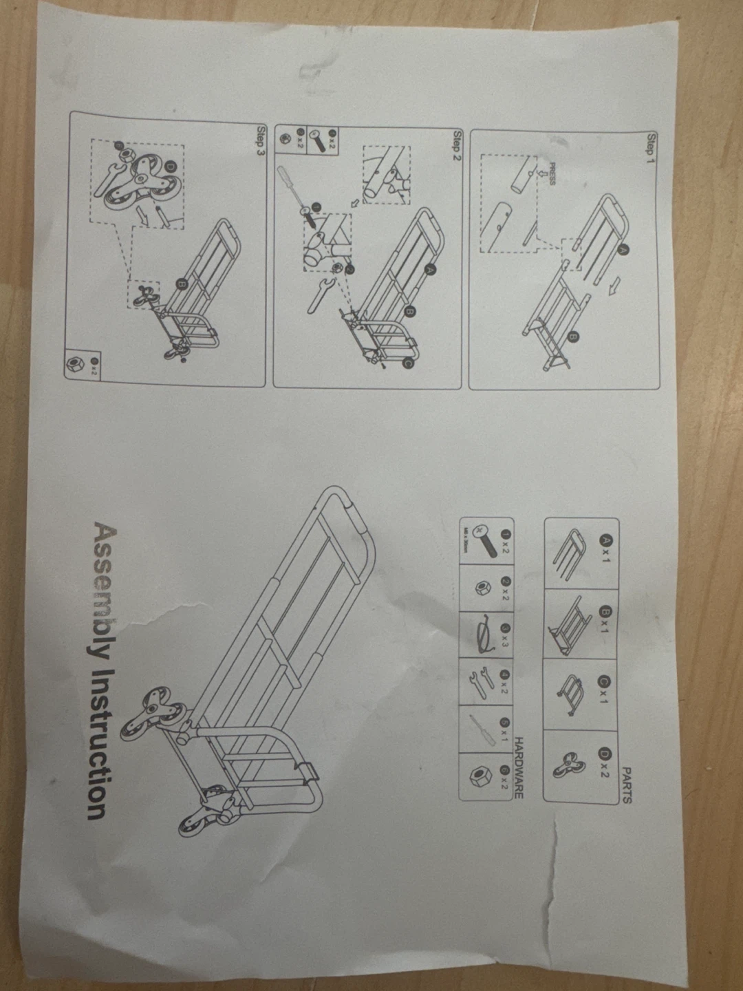 Folding Hand Truck Dolly with 6 Wheels - photo 2