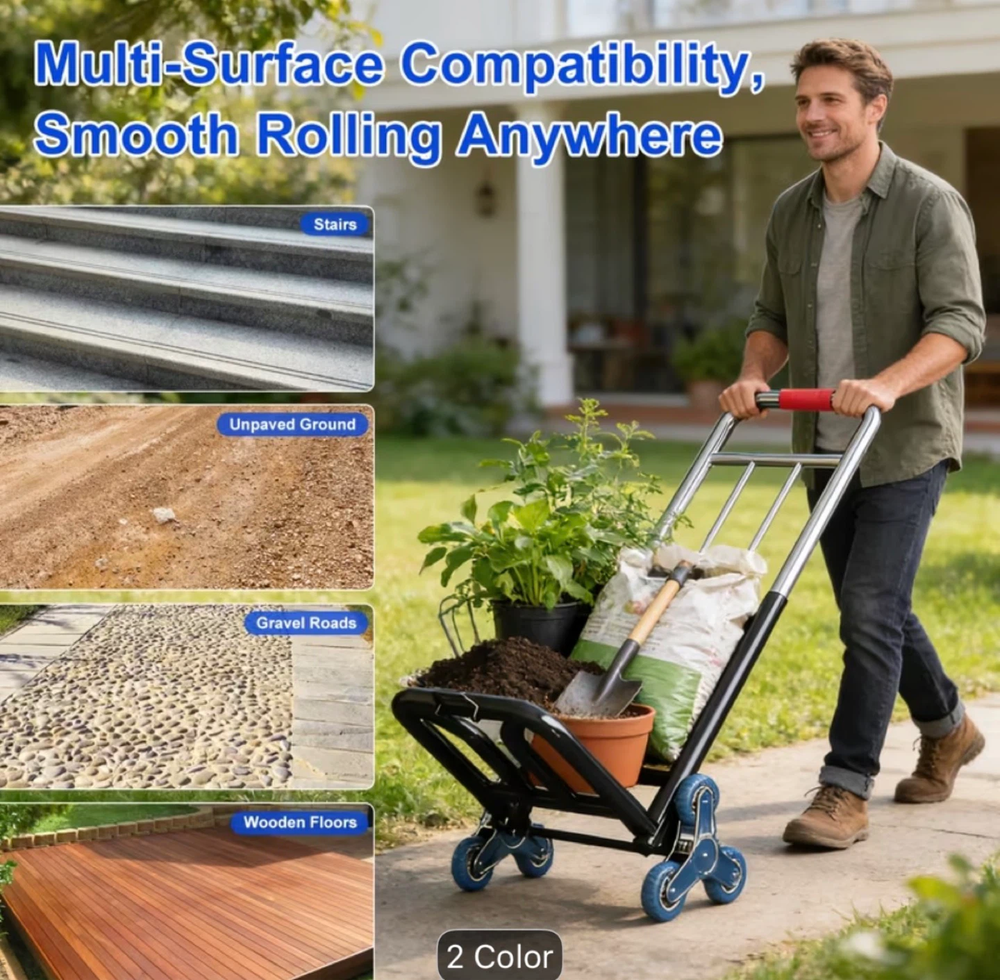 Folding Hand Truck Dolly with 6 Wheels - photo 3