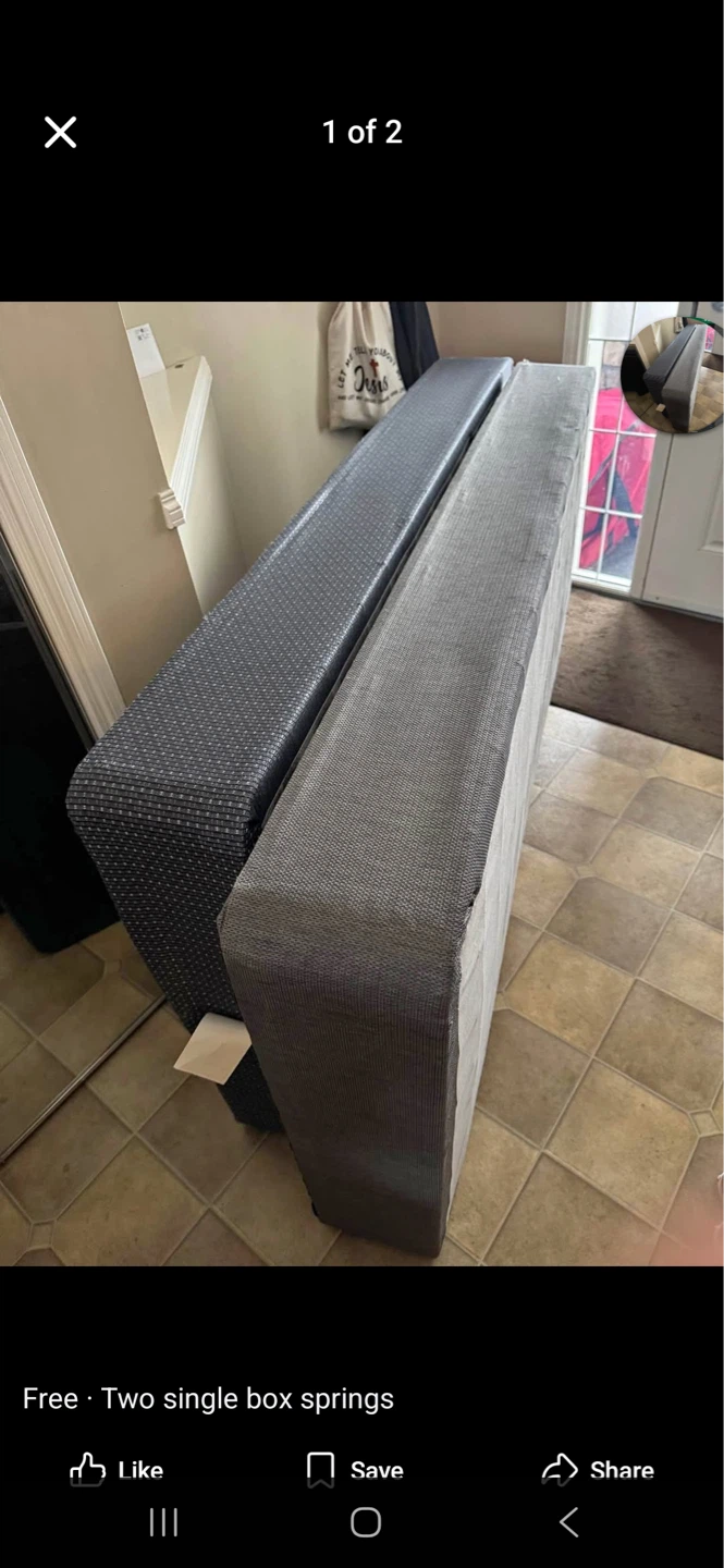 Two single box springs