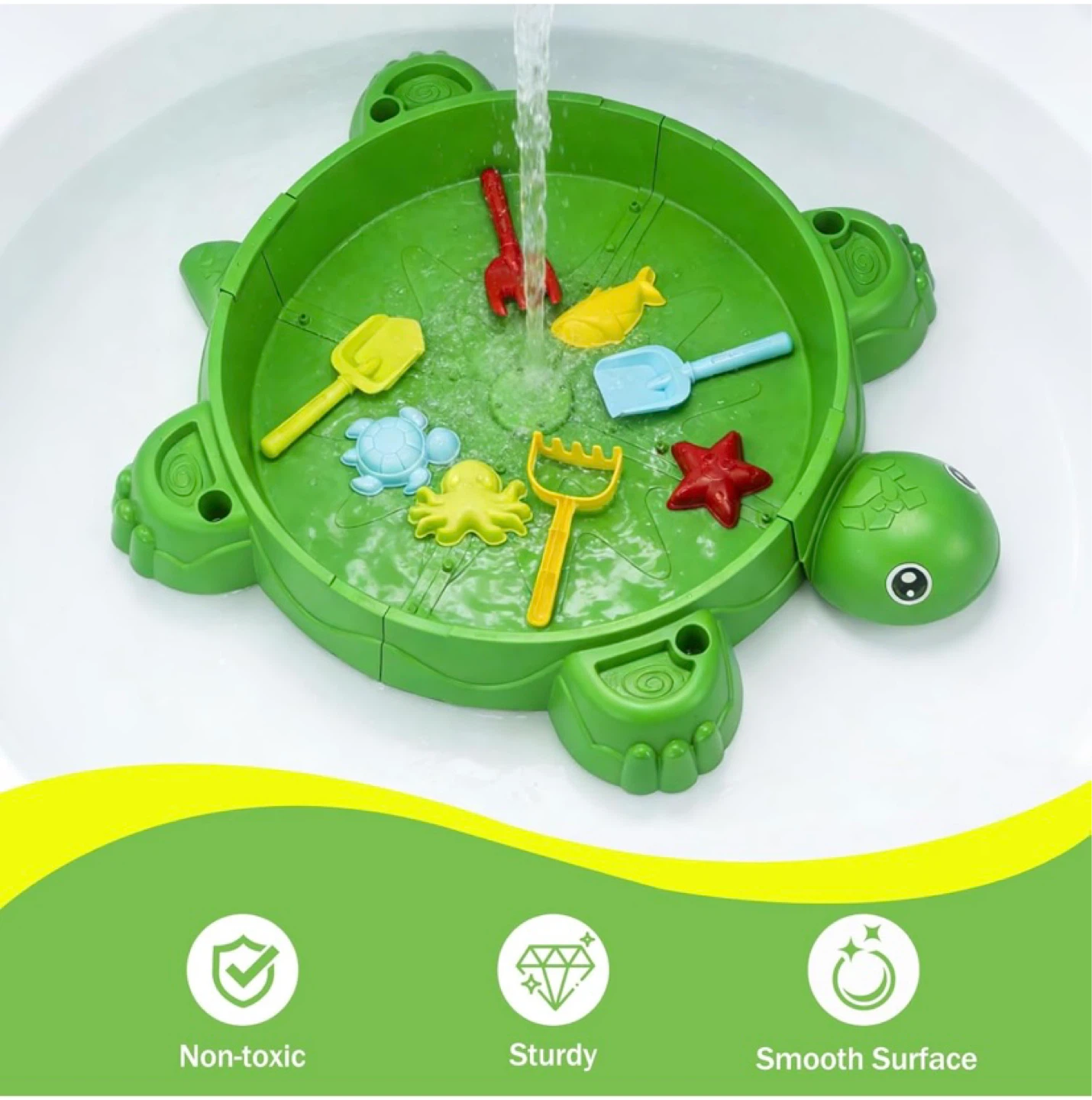 New Turtle Sandbox with Lid & Beach Toys Set - photo 5