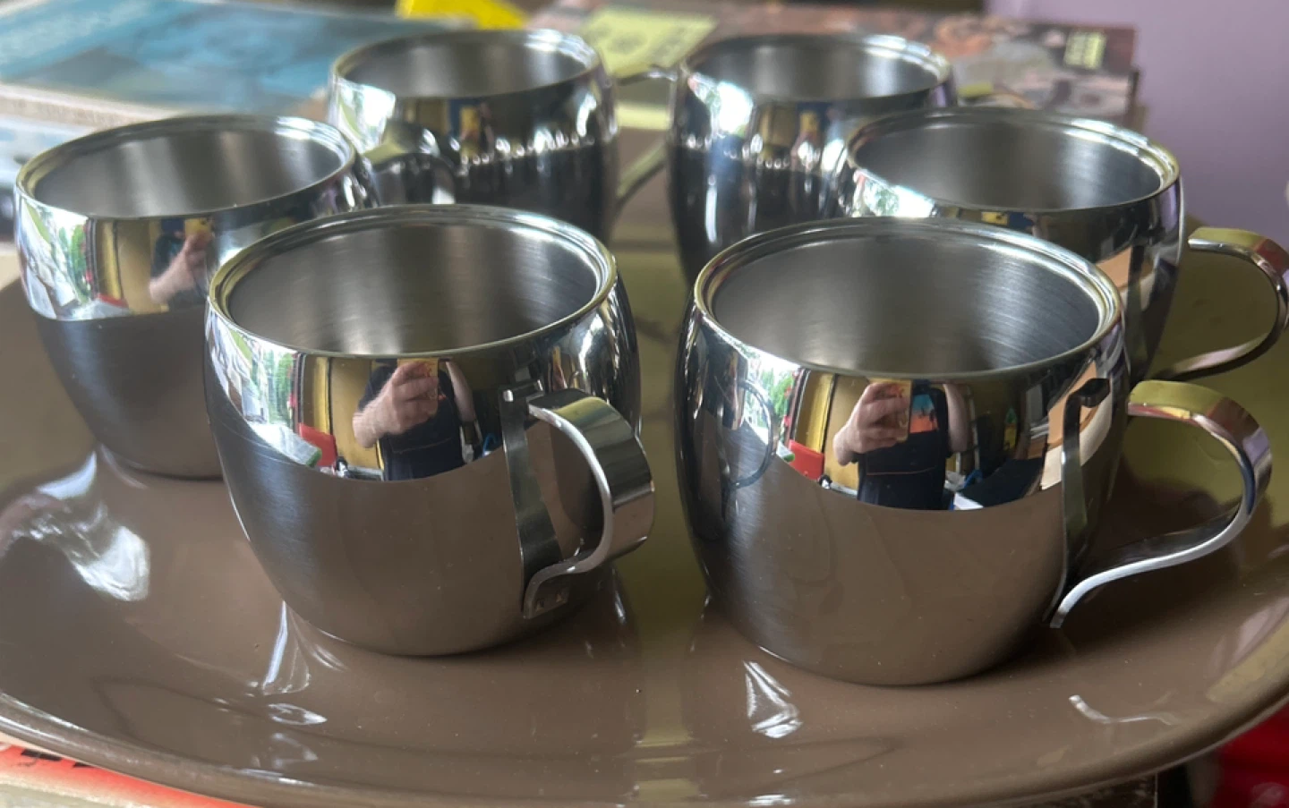 Set of 6 Stainless Steel Cups