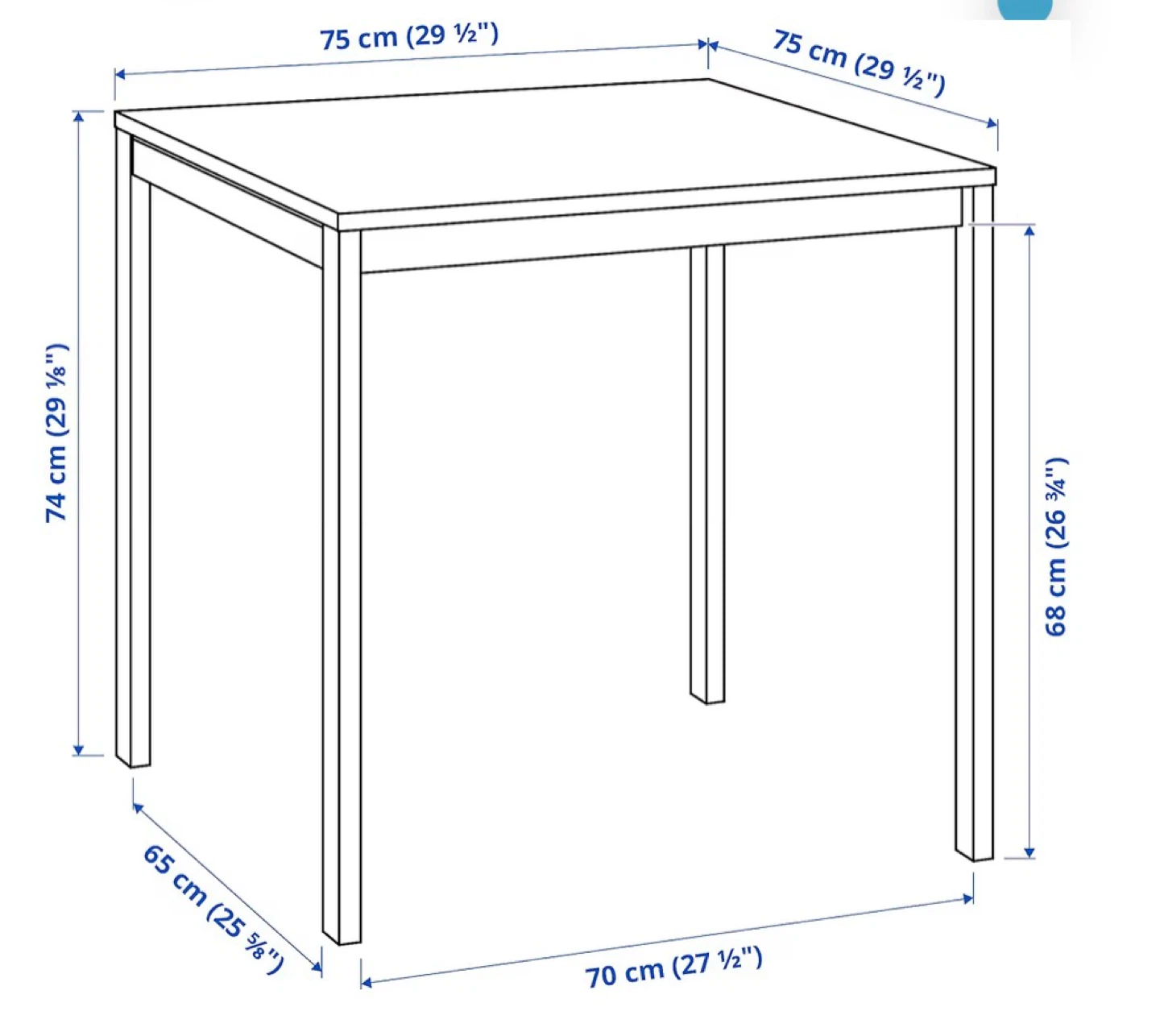 IKEA MELLTORP table, 75x75 cm, white - photo 3