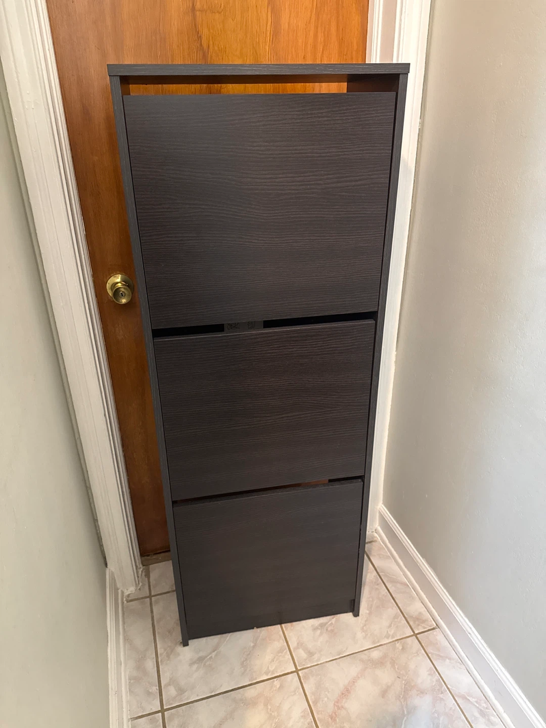 Dark Wood Shoe Cabinet - photo 2