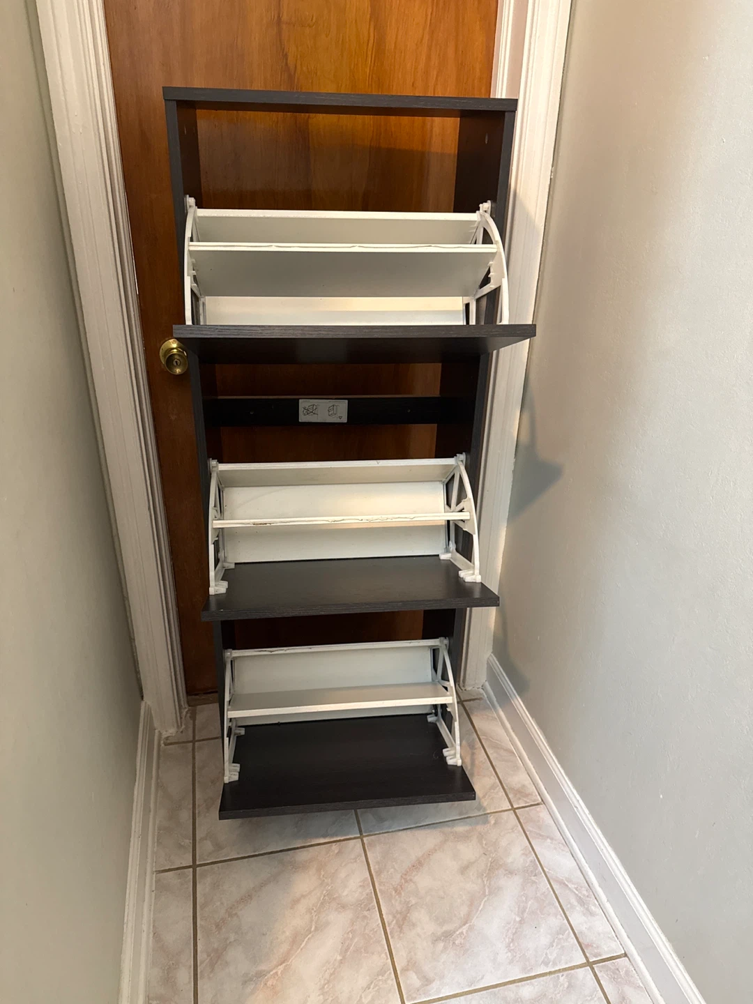 Dark Wood Shoe Cabinet - photo 3