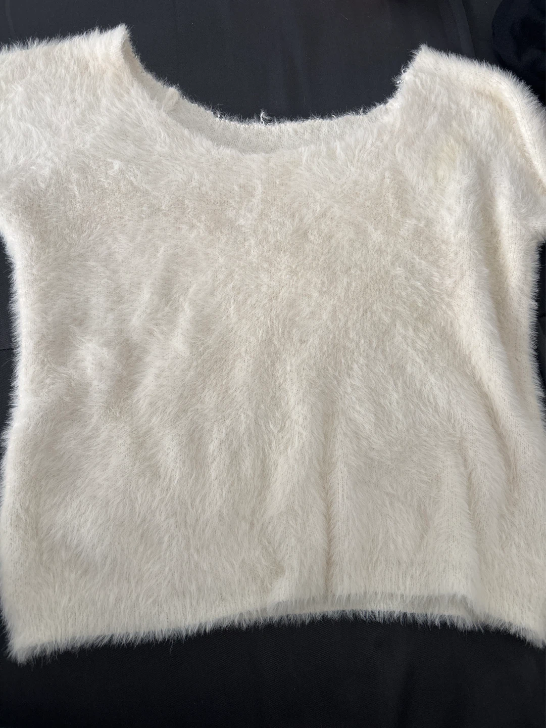 Cream Fuzzy Long Sleeve Top