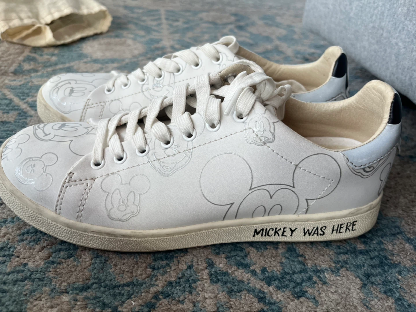 White Mickey Mouse Sneakers - adult size 9