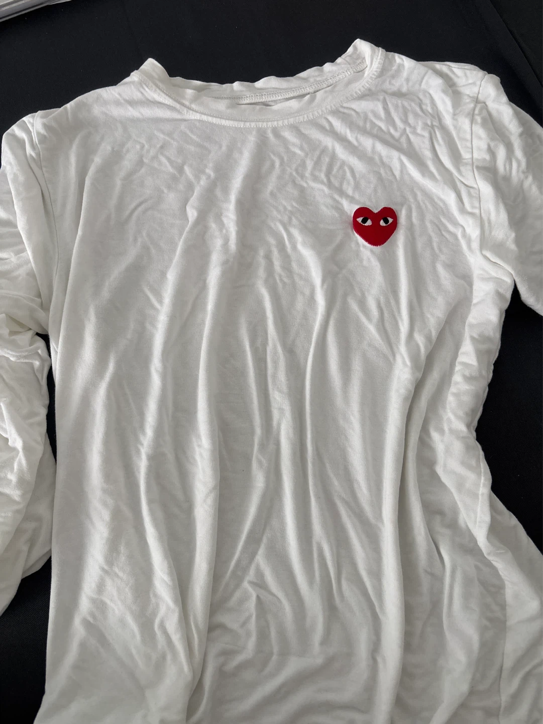 Comme des Garçons Play Long Sleeve T-Shirt White Heart Logo