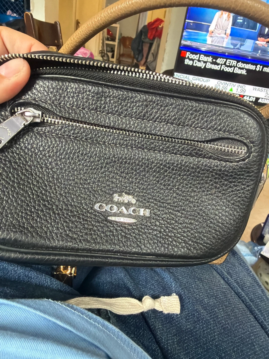Coach Black Leather Belt Bag