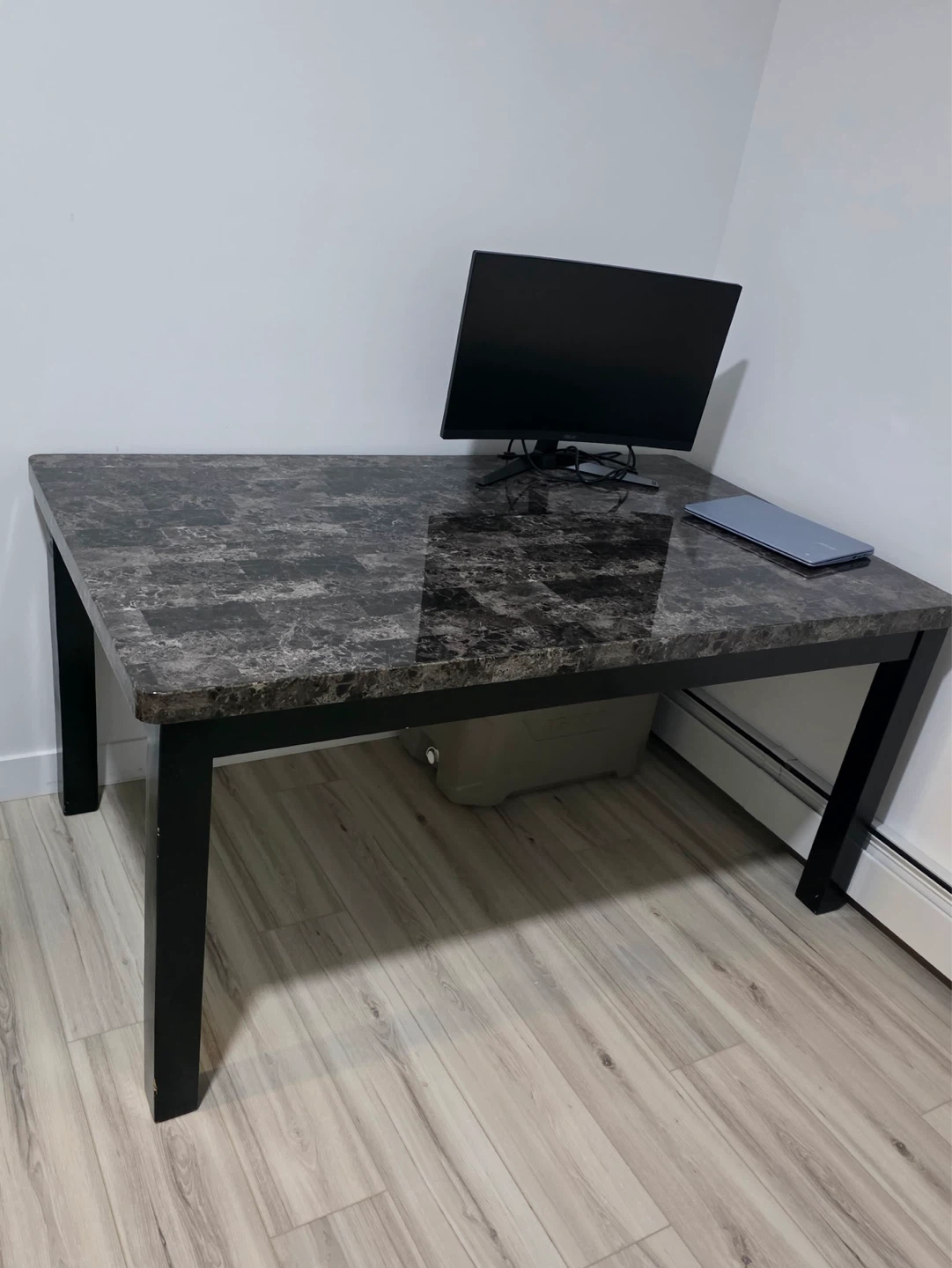 Faux marble dining table